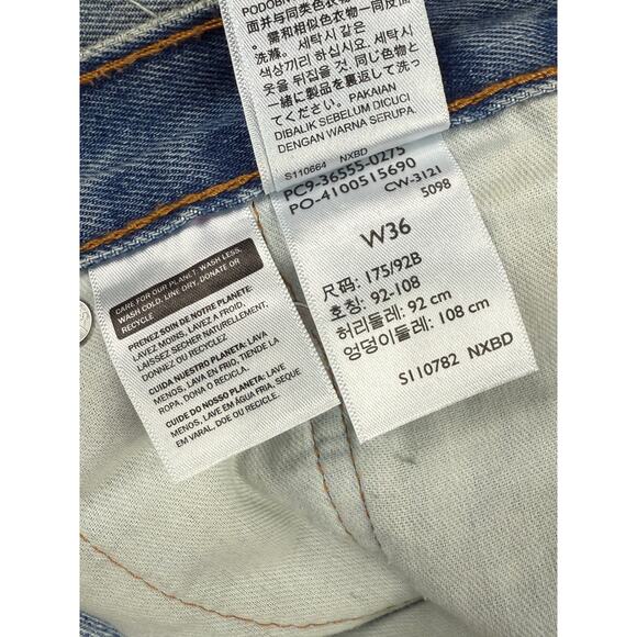 Levi’s 517 Men’s Denim Cutoff Shorts W36 Distressed Light Wash Blue Jean Vintage - Picture 3 of 8